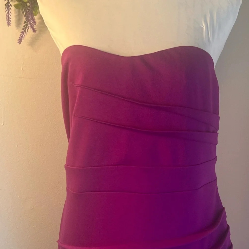 Forever 21+ strapless mini dress w/horizontal decorative raised‎ hem design 1X